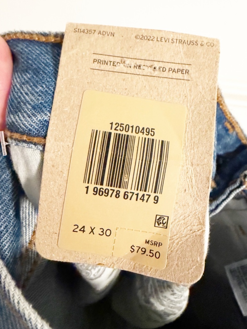 Levi's 501 Original Fit Light Wash Straight Leg Button Fly Jeans 24x30 - Picture 6 of 9